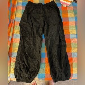 Gap Kids Black Eyelet Cargo Pants - Size xxl kids, fits xs adult